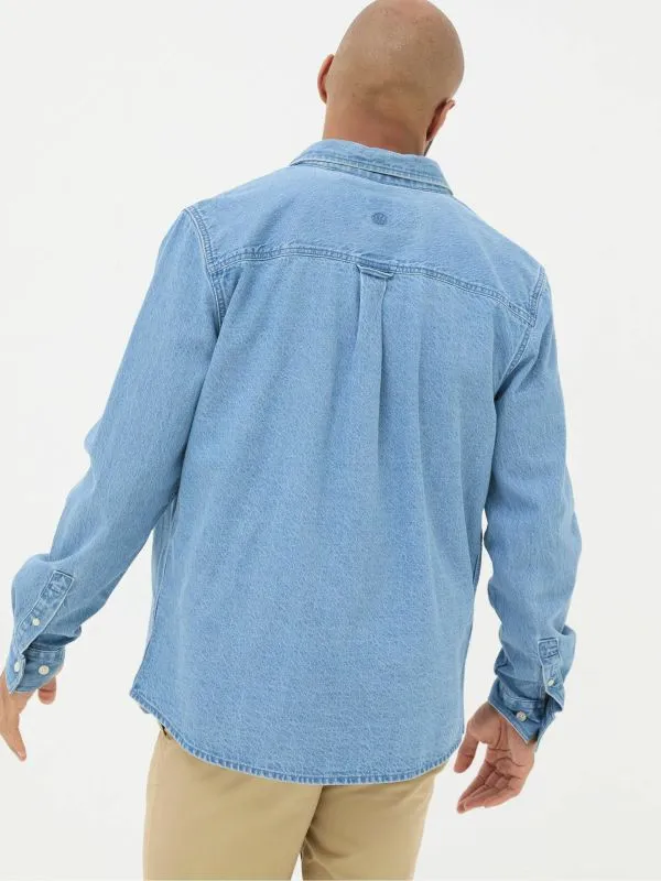 Fat Face Shirts Men Blue Denim Shirt