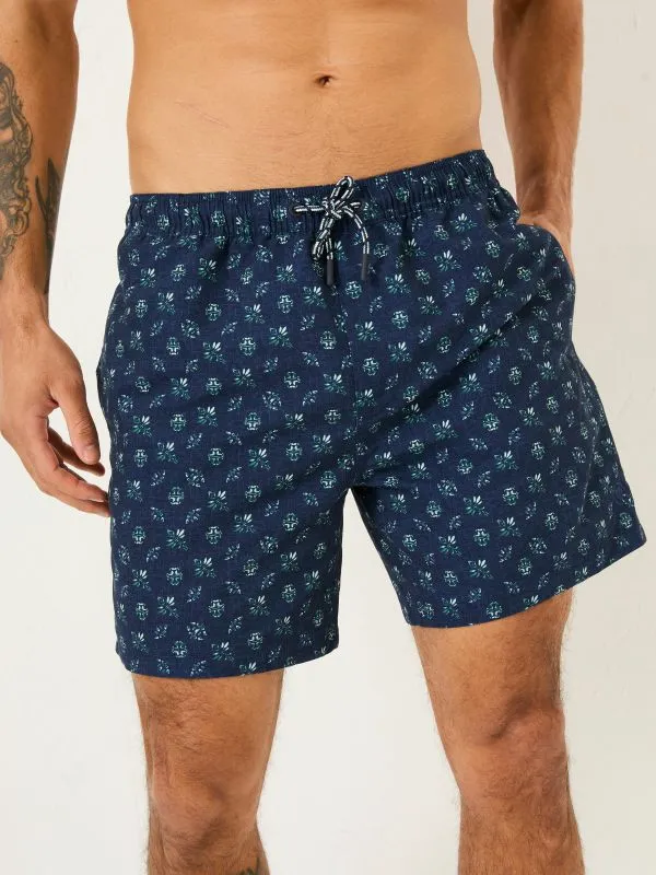 Fat Face Shorts Men Trevose Blue Geo Print Swim Shorts