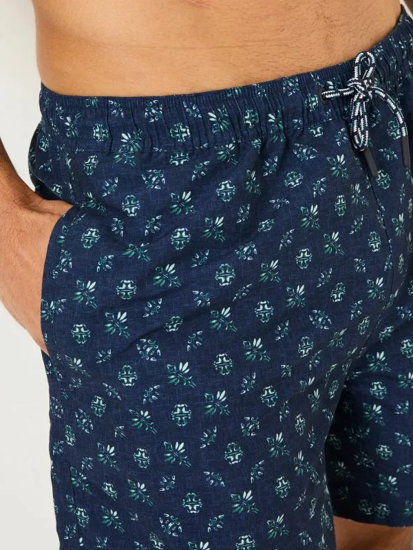 Fat Face Shorts Men Trevose Blue Geo Print Swim Shorts