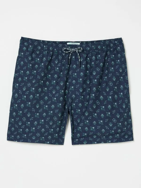 Fat Face Shorts Men Trevose Blue Geo Print Swim Shorts
