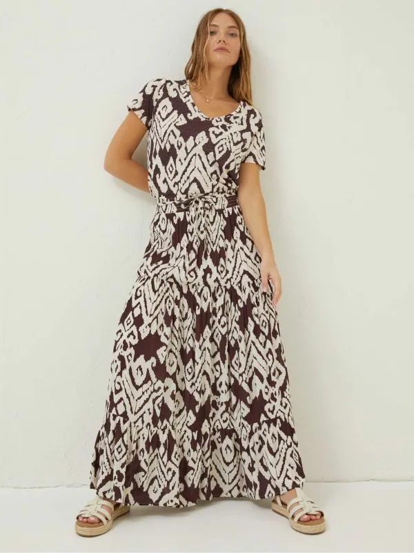 Fat Face Skirts Women Brown Jayla Bold Ikat Maxi Skirt