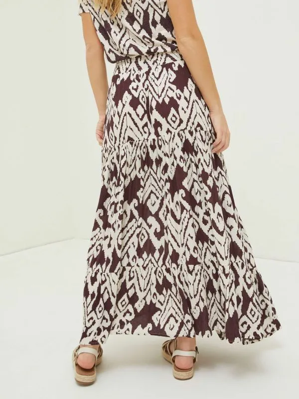 Fat Face Skirts Women Brown Jayla Bold Ikat Maxi Skirt