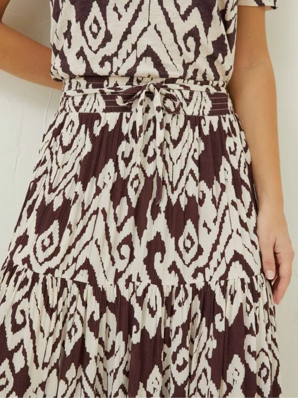 Fat Face Skirts Women Brown Jayla Bold Ikat Maxi Skirt
