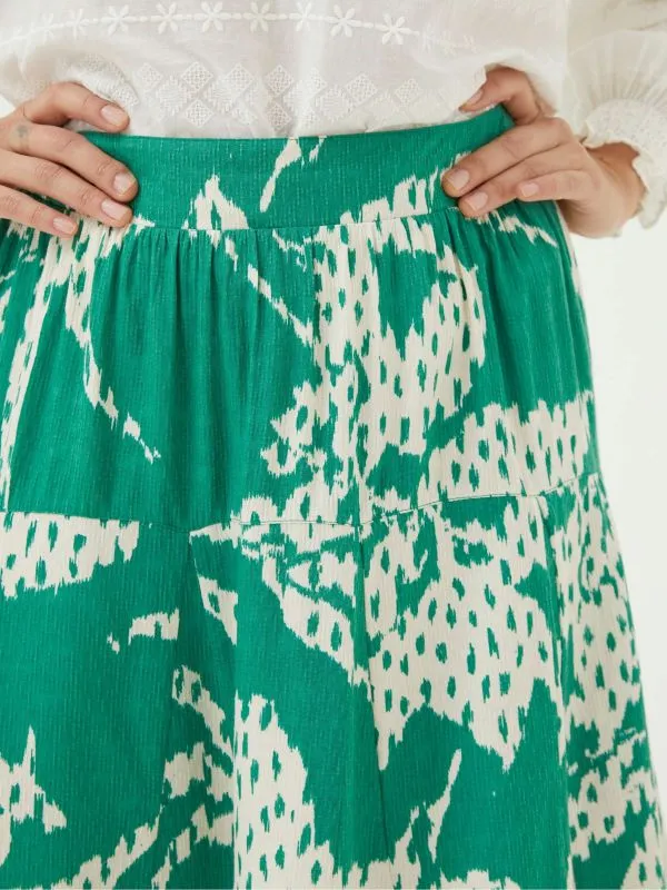 Fat Face Skirts Women Green Textured Leaves Skirt