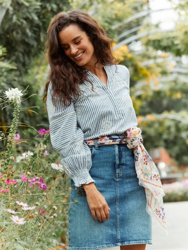 Fat Face Skirts Women Hattie Blue Denim Skirt