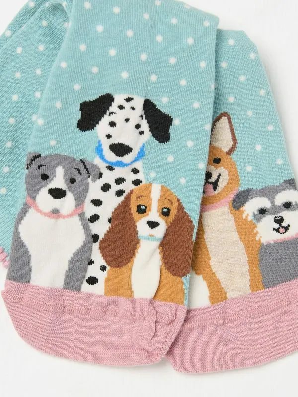 Fat Face Socks Women Green Dog Family Socks