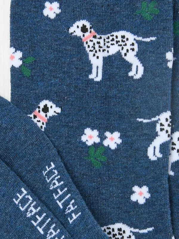 Fat Face Socks Women Navy Dalmation Socks