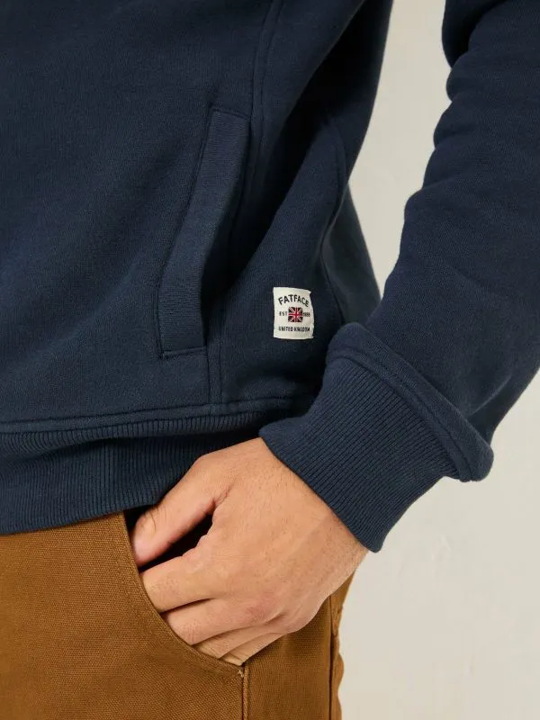 Fat Face Sweatshirts and Hoodies Men Brooke Navy Half Neck Sweatshirt