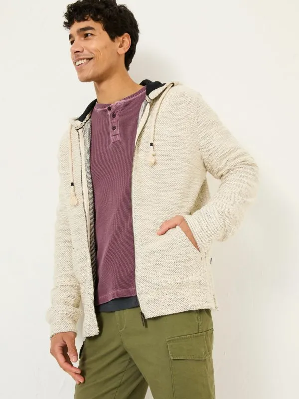 Fat Face Sweatshirts and Hoodies Men Woolacombe Oatmeal Zip Through 100 Cotton Hoodie