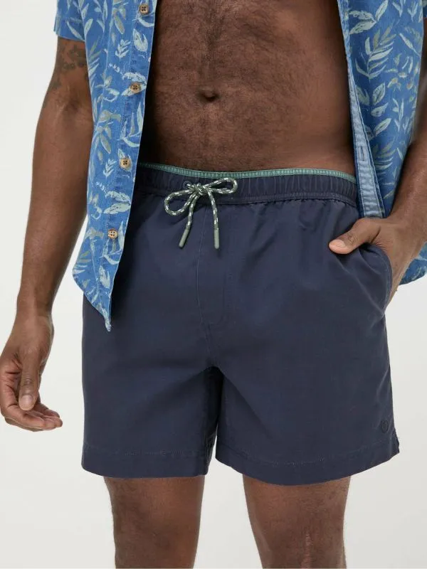 Fat Face Swimwear Men Blue Trevose Plain Swim Shorts