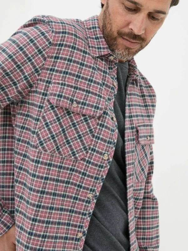 Fat Face Tall Collection Men Bardon Pink 100 Cotton Long Sleeve Check Shirt