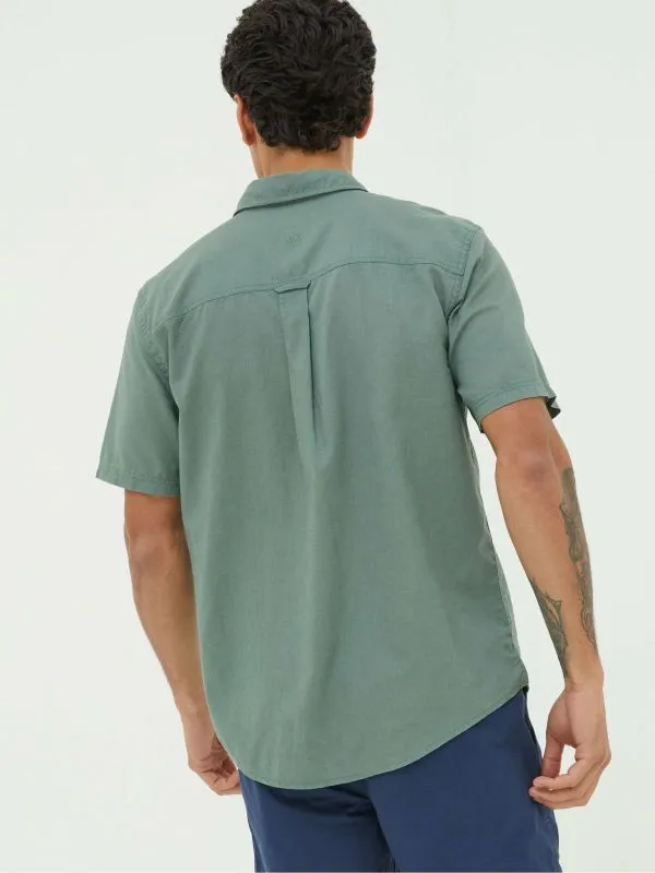Fat Face Tall Collection Men Bugle Green Linen Cotton Shirt