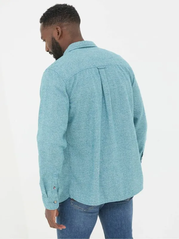 Fat Face Tall Collection Men Green Long Sleeve Malton Shirt