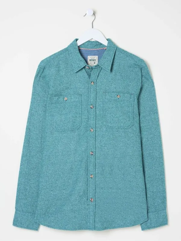 Fat Face Tall Collection Men Green Long Sleeve Malton Shirt