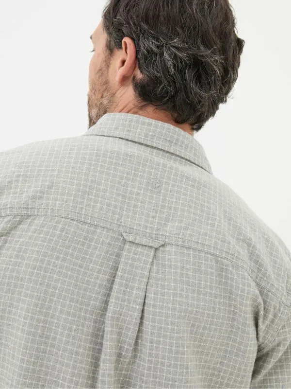Fat Face Tall Collection Men Grey Long Sleeve Grantham Grid Check 100 Cotton Shirt