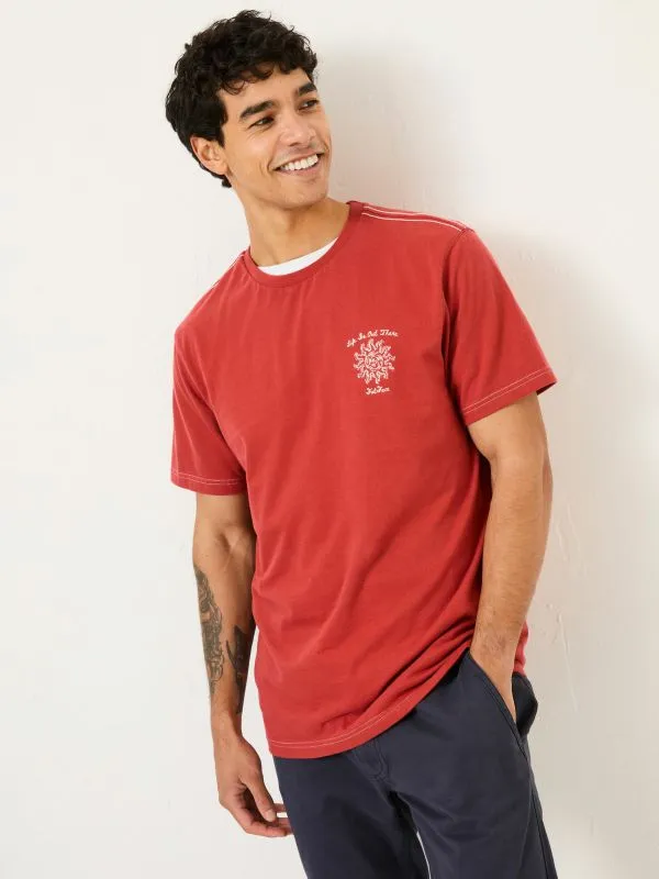 Fat Face Tops and TShirts Men Lifes A Beach Vintage Red Graphic TShirt