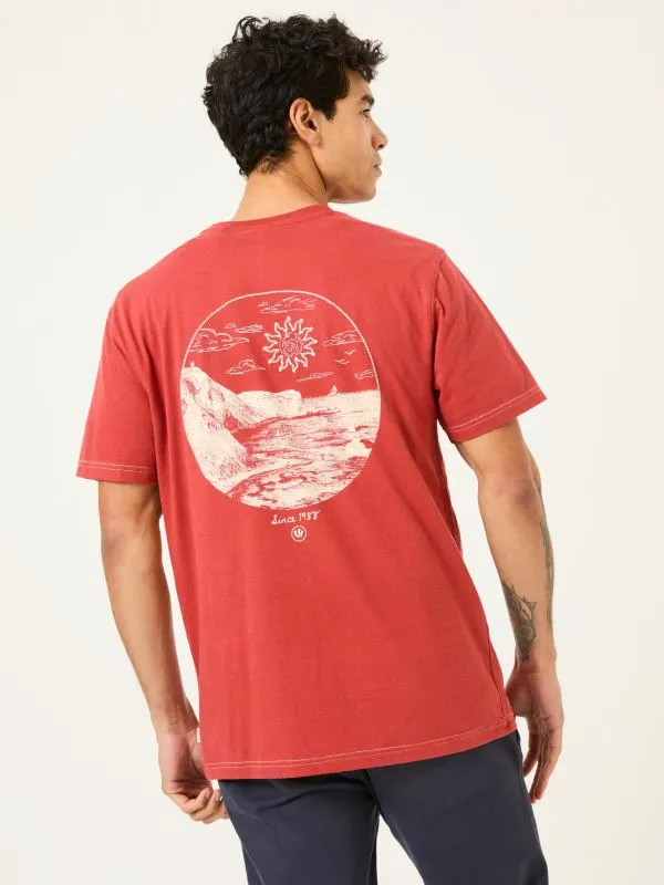Fat Face Tops and TShirts Men Lifes A Beach Vintage Red Graphic TShirt