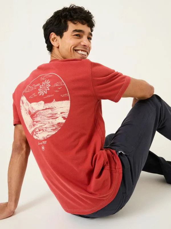 Fat Face Tops and TShirts Men Lifes A Beach Vintage Red Graphic TShirt