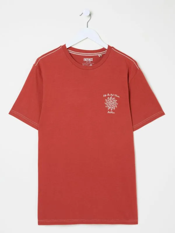 Fat Face Tops and TShirts Men Lifes A Beach Vintage Red Graphic TShirt