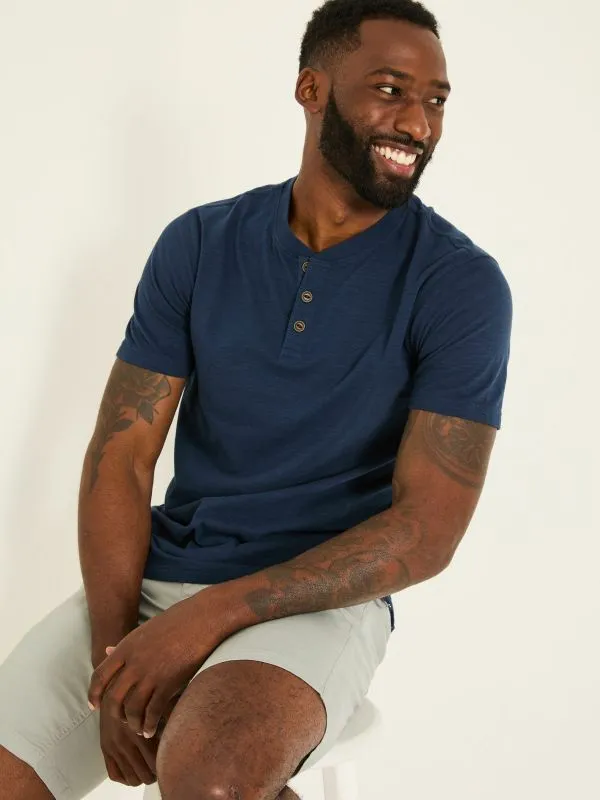 Fat Face Tops and TShirts Men Navy Woodside Slub Henley