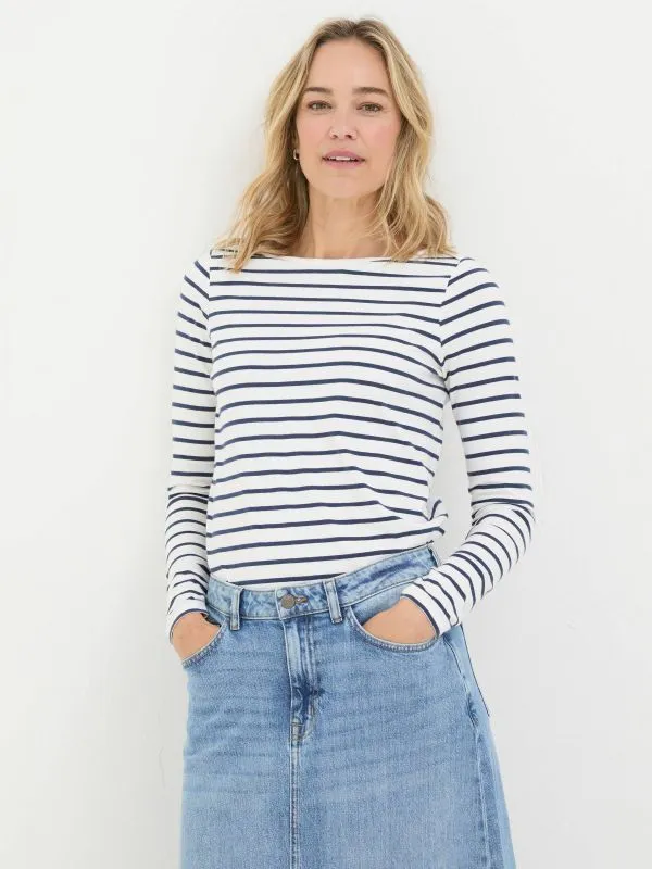 Fat Face Tops and TShirts Women Breton White TShirt