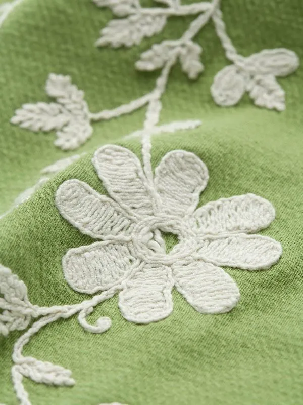 Fat Face Tops and TShirts Women Olive Green 100 Cotton Embroidered Jersey Waistcoat