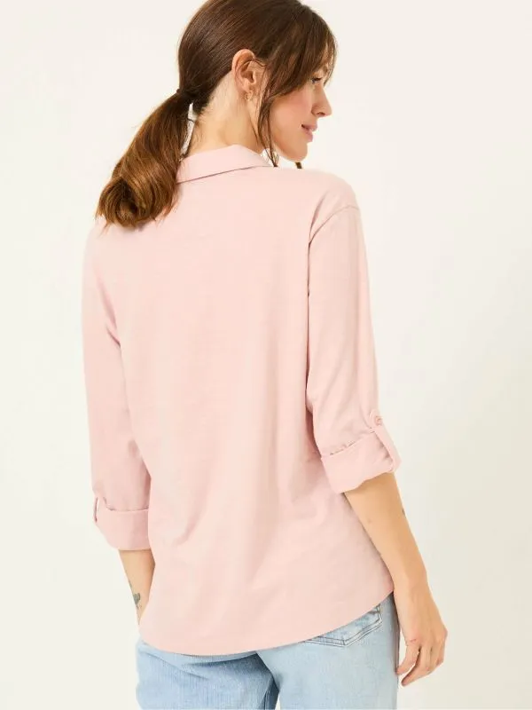 Fat Face Tops and TShirts Women Paige Rose Pink 100 Cotton Jersey Shirt