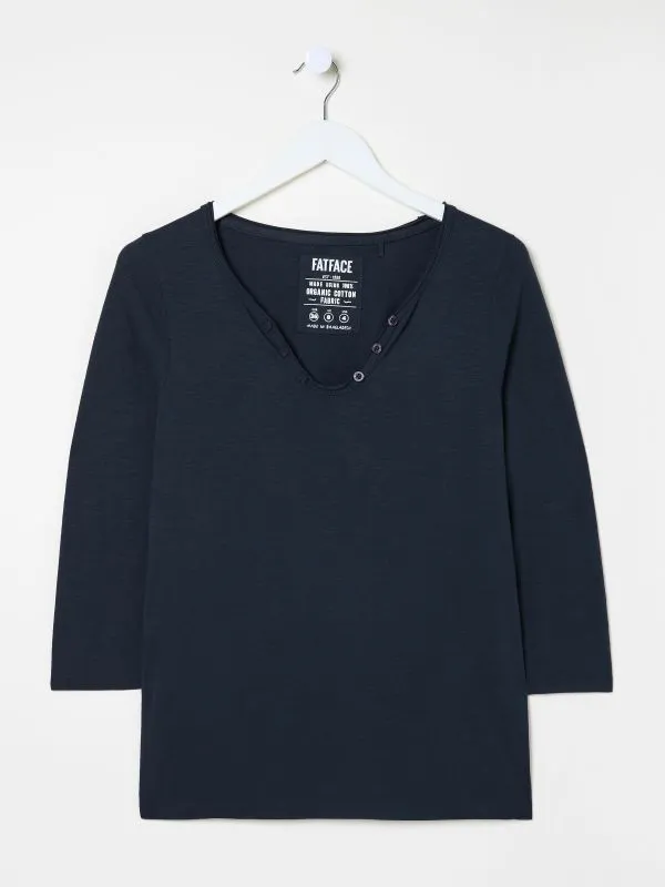 Fat Face Tops and TShirts Women Porter Navy 100 Organic Cotton TShirt