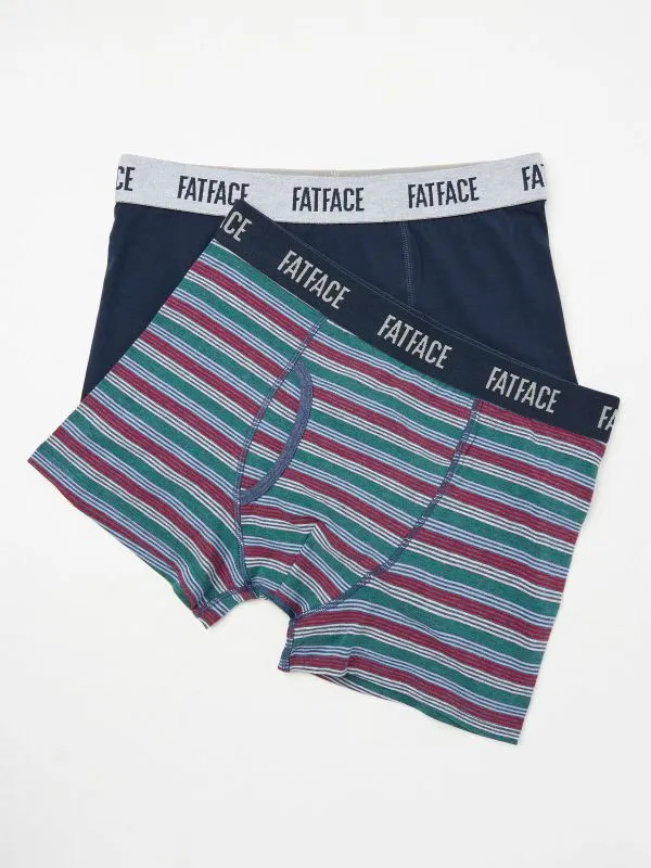 Fat Face Underwear Men Multi Colour 2 Pack Of Striped Boxers
