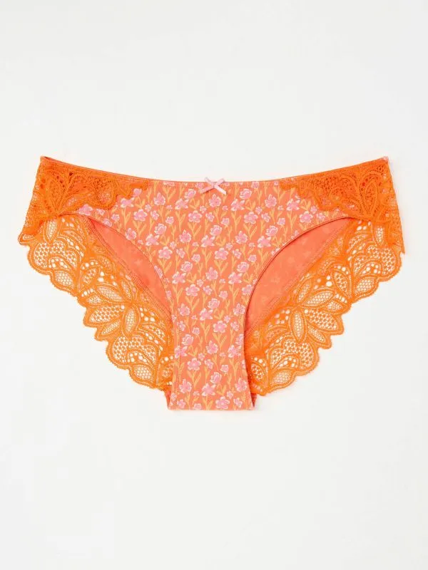 Fat Face Underwear Women Mustard Sun Print Knickers