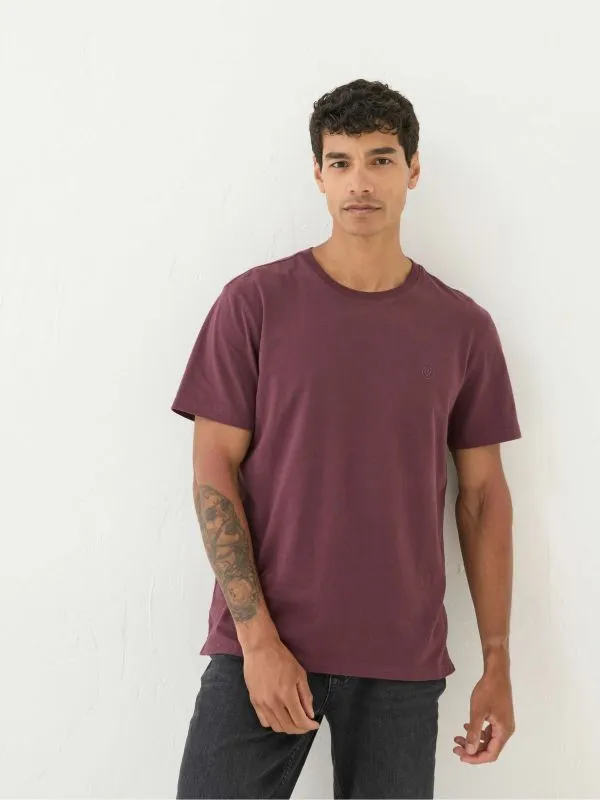 Fat Face Wardrobe Staples Men Lulworth Burgundy Red 100 Cotton Organic Crew TShirt