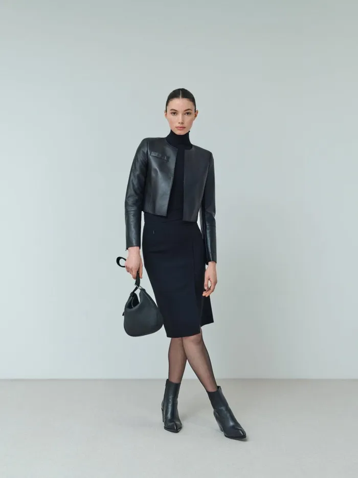 Fine Rib Pullover From Cashmere Silk With Mock Neck Black Women Akris Knitwear