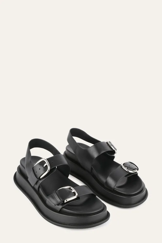 FLAT SANDALS jomercer Women Mabel flat sandals black leather