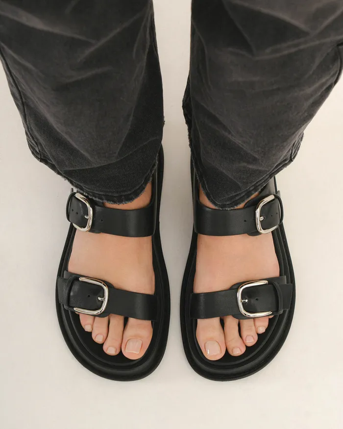 FLAT SANDALS jomercer Women Mabel flat sandals black leather
