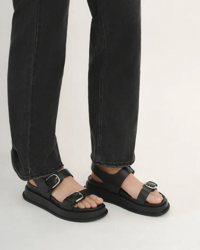 FLAT SANDALS jomercer Women Mabel flat sandals black leather