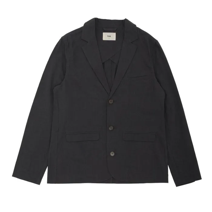 Folk Clothing Outerwear Assembly Blazer 8211 Graphite Crinkle 8211 Mens