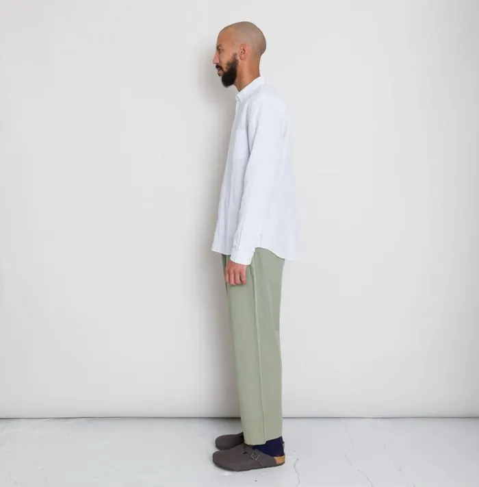 Folk Clothing Shirts Relaxed Fit Shirt 8211 Blue Microstripe Slub 8211 Mens