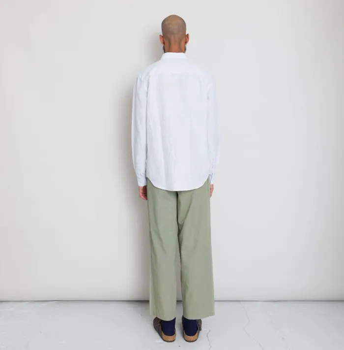 Folk Clothing Shirts Relaxed Fit Shirt 8211 Blue Microstripe Slub 8211 Mens