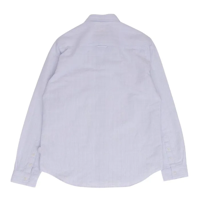 Folk Clothing Shirts Relaxed Fit Shirt 8211 Blue Microstripe Slub 8211 Mens