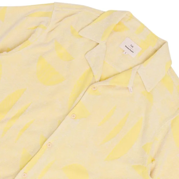 Folk Clothing Shirts Relaxed Soft Collar Shirt 8211 Yellow Sun DP 8211 Mens
