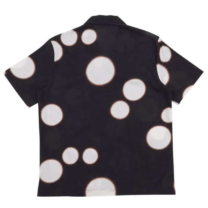 Folk Clothing Shirts SS Soft Collar Shirt 8211 Black Ecru Dot 8211 Mens