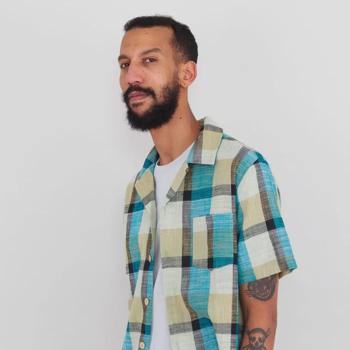 Folk Clothing Shirts SS Soft Collar Shirt 8211 Multigingham Check 8211 Mens