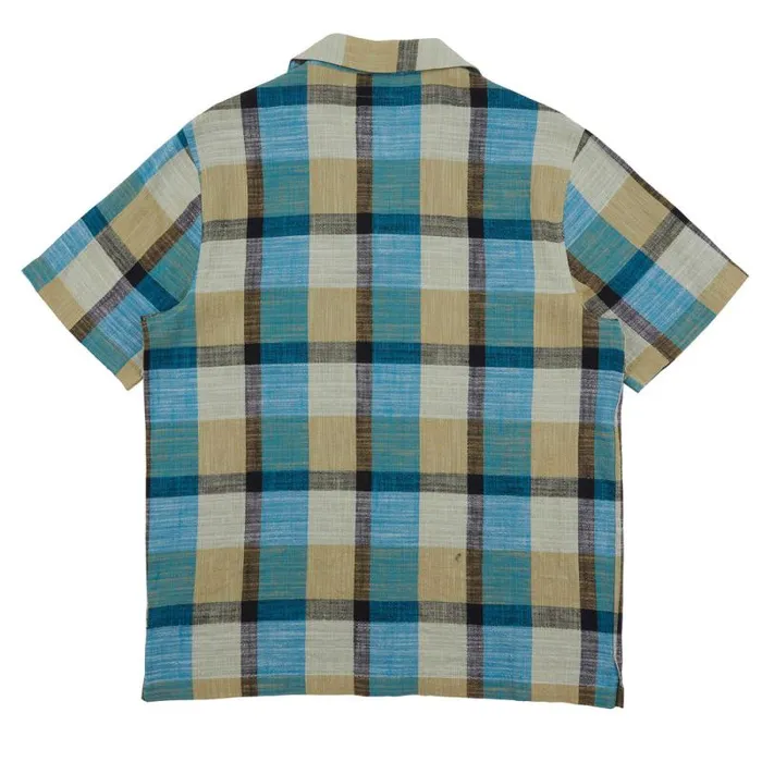 Folk Clothing Shirts SS Soft Collar Shirt 8211 Multigingham Check 8211 Mens