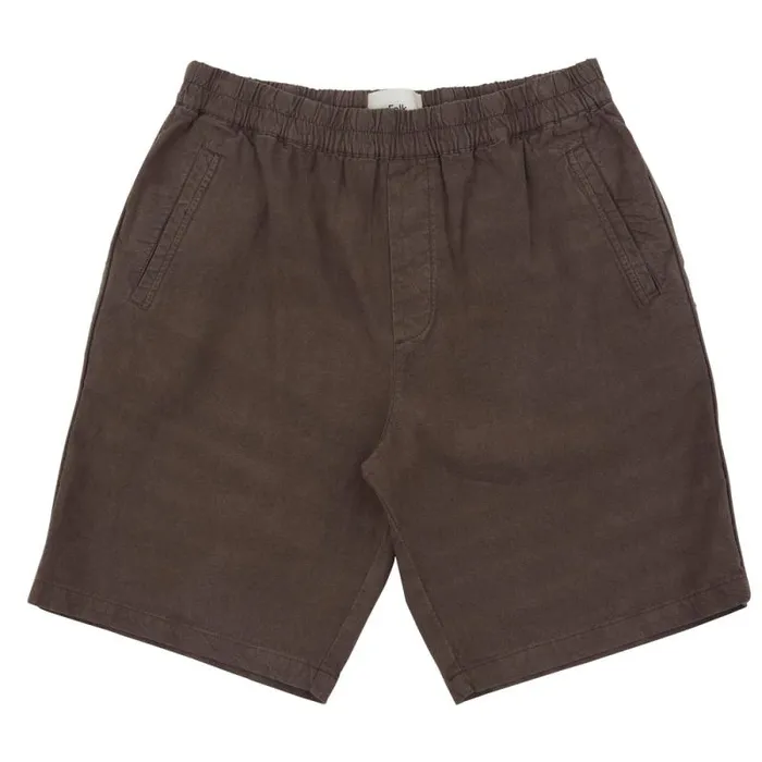 Folk Clothing Shorts Assembly Short 8211 Ash Brown Cotton Linen 8211 Mens