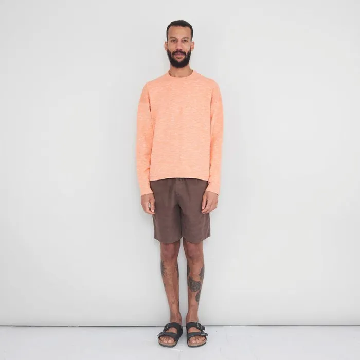 Folk Clothing Shorts Assembly Short 8211 Ash Brown Cotton Linen 8211 Mens