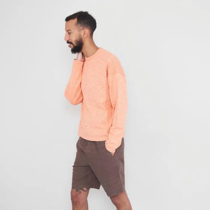 Folk Clothing Shorts Assembly Short 8211 Ash Brown Cotton Linen 8211 Mens