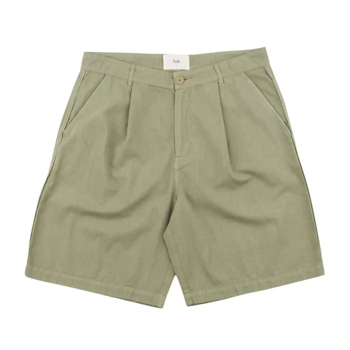 Folk Clothing Shorts Wide Fit Short 8211 Sage 8211 Mens