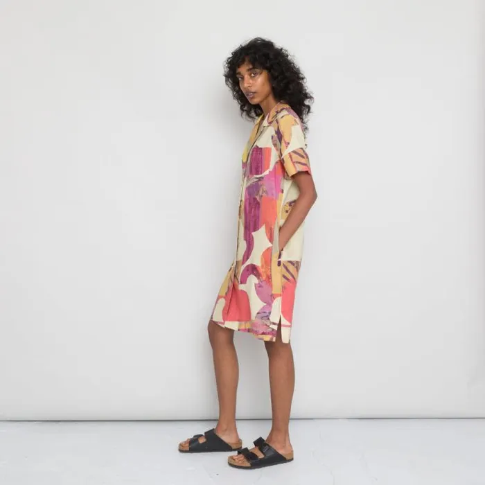 Folk Clothing Skirts Shirt Dress 8211 Cutout Print Coral Multi 8211 Womens