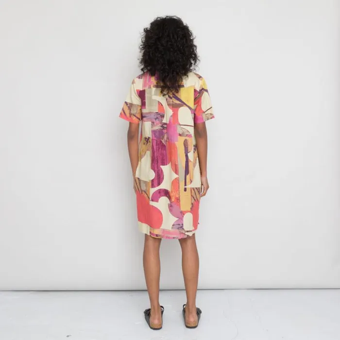 Folk Clothing Skirts Shirt Dress 8211 Cutout Print Coral Multi 8211 Womens