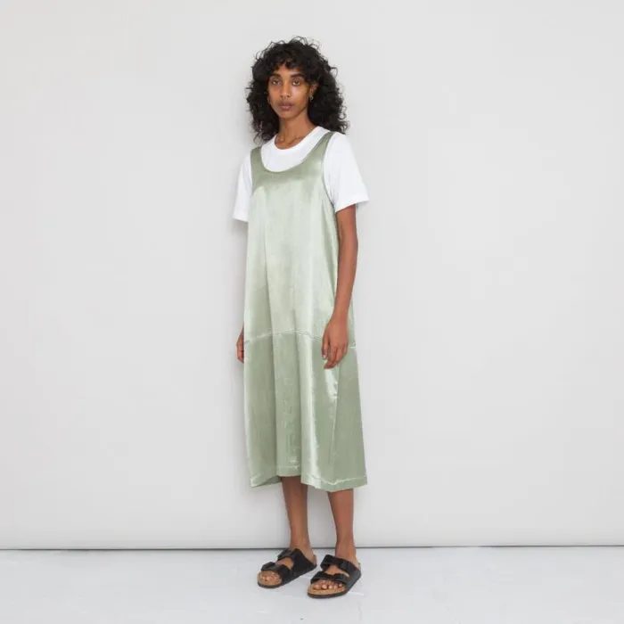 Folk Clothing Skirts Slip Dress 8211 Pistachio Satin 8211 Womens
